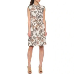 Laura Bianchi Italian Linen Sleeveless Shirt Dress Size Large